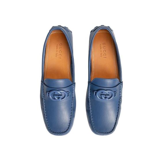 NIB Gucci GG Interlocking G Loafer G 8 US 8.5 Blue Driver moccasins Shoes main image 6